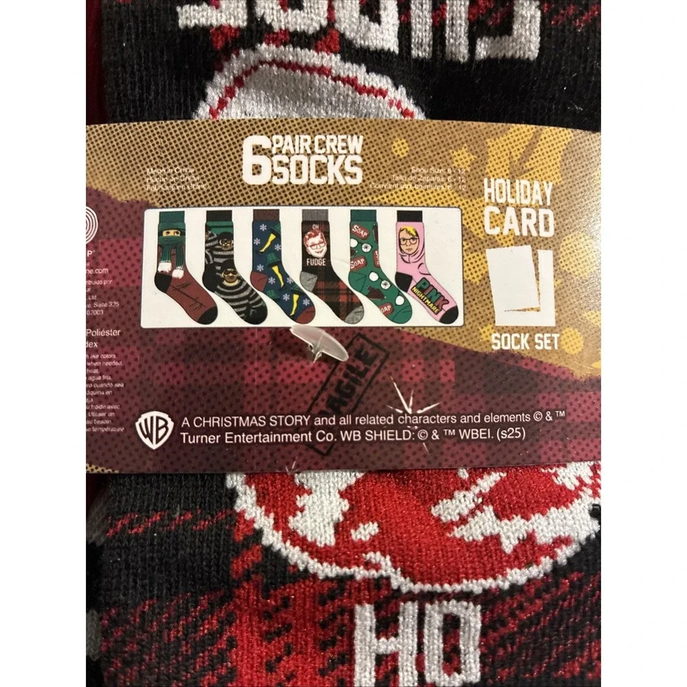 A Christmas Story Men's Movie Inspired Design 6 Pack Crew Socks